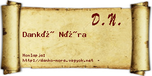 Dankó Nóra névjegykártya