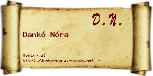 Dankó Nóra névjegykártya